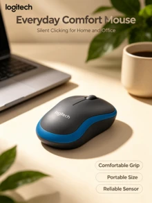 Logitech M185無線辦公室滑鼠 即插即用免驅動 持久續航 1000DP 精準追蹤 輕音按鍵設計 筆記型桌上型電腦通用 - 藍色 - 查看 1