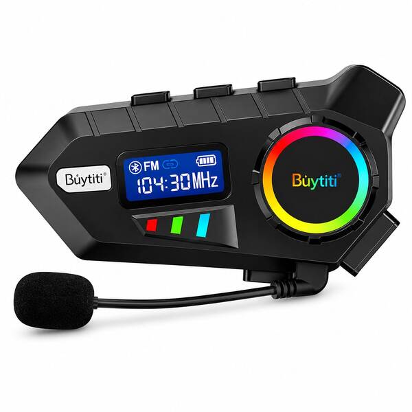 Y30 Bluetooth 6.0 Motorcycle Helmet Intercom | Hands-Free | LED Light | Built-In Microphone