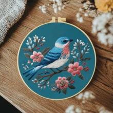 1PC 20*20cm/7.9*7.9in,Beautiful Birds Embroidery Kit, DIY Handmade Embroidery Set For Adult Beginners, Home Gift, Women's Sewing Gift, Including User Manual, Printed Pattern Fabric, Embroidery Frame, Needle And Thread. - Beautiful Birds - View 8