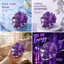Tachimi 139pcs Crunchy Squishy Fidget Toys Highly Transparent And Attractive Crystal Purple Grape Slow Rebound Squeezing Toy, Ultra Soft Clay Stress Relieving Small Toy - Multicolor - View 1