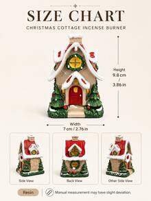 1pc Resin Snow House Incense Burner With Clip, Home Decor Accessory, Living Room Use, No Incense Included, Christmas Decoration, Room Decor, Christmas Gift - A - View 10