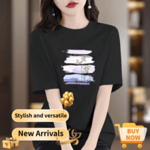 Women Outdoor Tees & Tanks - 黑色 - 查看 1