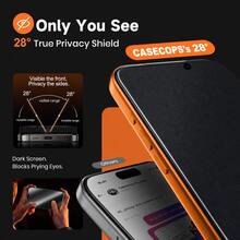 CASECOPS 10 قطع واقي شاشة سيراميك مطفي للخصوصية. لسلسلة آيفون 18 برو ماكس/18 برو/17 برو ماكس/17 برو/16 برو ماكس/15 برو/14/13/12/11/X/بلس/ميني. فيلم ناعم مضاد للتلصص مع طلاء نانو مرن قابل للانحناء 360°، تغطية كاملة 99.9%، حواف ناعمة، قص دقيق، دعم سلس لجزيرة ديناميكية ووجه آي دي والكاميرا الأمامية، ملاءمة سلسة من الحافة إلى الحافة، مضاد للبصمات، مضاد لبقع الزيت، مقاوم للخدش - 10 قطع - مشاهدة 4