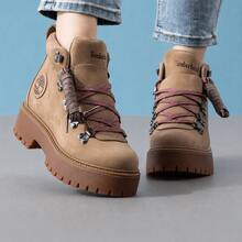 Timberland 新款防滑防水厚底增高女款戶外運動休閒馬丁靴 - 卡其色 - 查看 3