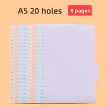 8pcs Loose Leaf Binder Dividers Index Tabs Separator Sheets PP Plastic - Multicolor - View 9