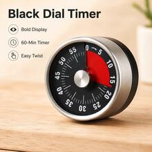 1pc Mechanical Timer, 60-Minute Countdown Timer With Magnetic Back Cover, No Battery Required, Suitable For Study, Home Office And Other Occasions. - Multiple Styles - View 10