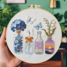 1PC 20*20cm/7.9*7.9in,Different Types Of Plants Embroidery Kit, DIY Handmade Embroidery Set For Adult Beginners, Home Gift, Women's Sewing Gift, Including User Manual, Printed Pattern Fabric, Embroidery Frame, Needle And Thread. - Various Types Of Plants - View 6