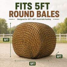 [Horse Stuff] Hay Net, Hay Nets For Horses - Slow Feed Hay Nets For Horses, Heavy-Duty Round Bale Hay Bag For Reducing Waste & Promoting Healthy Eating - Stall Or Pasture Use, Horse Supplies - View 4