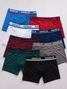 Kit 5 Cuecas Boxer Masculinas com Cores Vibrantes - Multicolorido - Visão 1