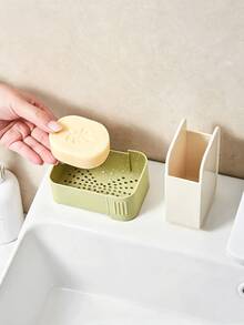 Travel Essential Leak-Proof Soap Box, Push-Pull Sealed Soap Box, Bathroom Countertop Water-Draining Soap Storage Box, Plastic Rectangular Soap Box With Lid, Bathroom Accessories, Home Decor, Travel Essentials, Home Accessories - Travel Soap Box - View 4