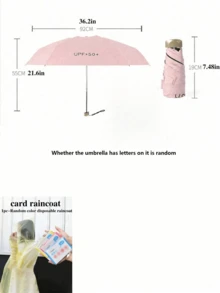 Mini Pocket Travel Umbrella, 2-In-1, Ultra-Lightweight & Portable, Sun & Rain Dual Use, Travel Essential, Perfect Choice For Back To School Season - Multicolor - View 12