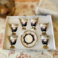 1 Set/6 Sets Luxury Floral Gold-Plated Ceramic Espresso Cup And Saucer Set, 100ml/3.38oz Capacity, Cappuccino Latte Cup, Saudi Coffee Cup, Juice Cup, High-End Coffee Cup, Middle Eastern Tea Cup Latte Espresso And Plate, Elegant Home Decor, Suitable For Latte And Mocha, Suitable For Women's Birthday Party, Daily Tabletop Decoration Or Garden Wedding Tea Party Decoration, Gift For Her, Tableware Set, Tea Cup - Multicolor - View 6