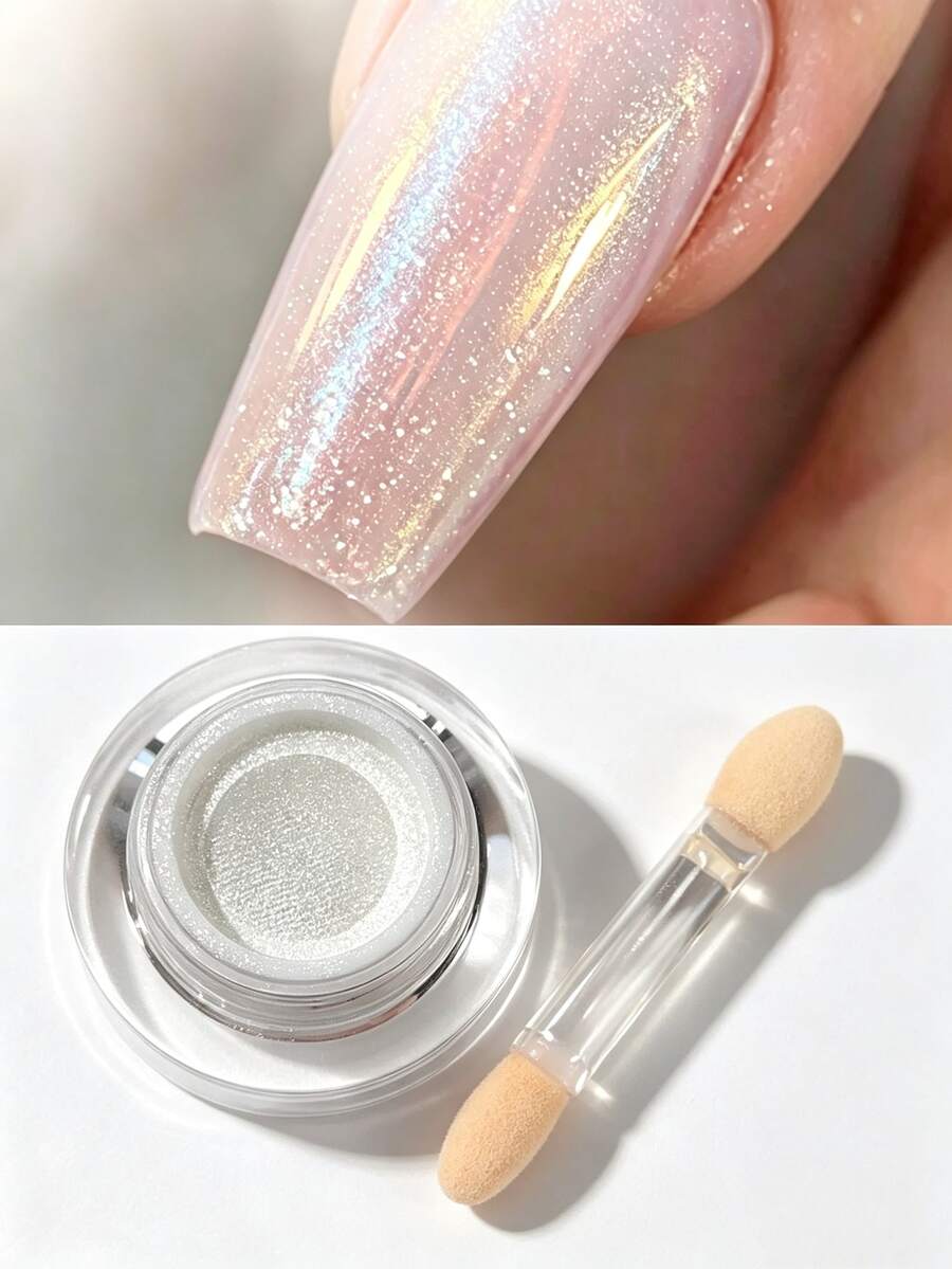 氣墊瓶裝極光美甲粉－美人魚極光效果，美甲亮粉裝飾，適合居家 DIY 與沙龍美甲