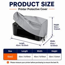 Printer Cover-5 Sizes Available, 2 Colours Available(Black/Grey), Heavyweight 300D Oxford Fabric, The Bottom Features A Drawstring Design, Applicable To Printer, Printers For Home Use, Hp Printer(Only The Protective Cover) - A - View 17