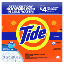 Tide Powder Laundry Detergent, Original Scent, 56 Oz, 40 Loads - 56 Oz(Pack Of 1) - View 1