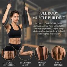 Pull-Up Bar Hanging Abdominal Training Strap, Knee And Leg Lift Suspension Strap With Arm Support, Home Gym Core Strength Training Equipment - Black - View 2