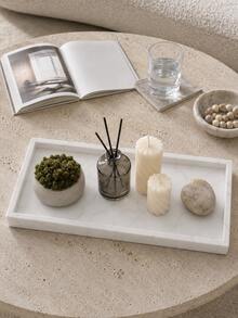1pc Luxury Marble Pattern Decorative Tray, Desktop Storage Organizer, Suitable For Candles And Aromatherapy Diffusers, Wabi-Sabi Style Home Decor Accessory, Vanity And Desk Organizer, Enhances Interior Atmosphere, Bathroom Storage, Living Room Decoration - Multicolor - View 7