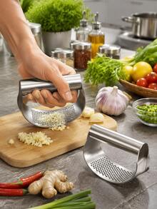 2pcs High Quality Garlic Presser, Garlic Crusher, Stainless Steel Garlic Squeezer, Garlic Chopper, Easy To Clean, Portable And Easy To Store, Kitchen Gadget - Multicolor - View 12