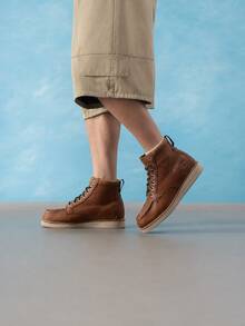 Timberland Sepatu Bot Kerja Kasual Ringan Tahan Air untuk Pria, Model Baru, untuk Aktivitas Luar Ruangan - Coklat - View 6