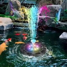 Solar Floating Water Fountain Pump Kit, No‑Battery Solar Water Pump With Replaceable Nozzles For Garden, Birdbath, Fish Pond Decor - Colorful - View 2