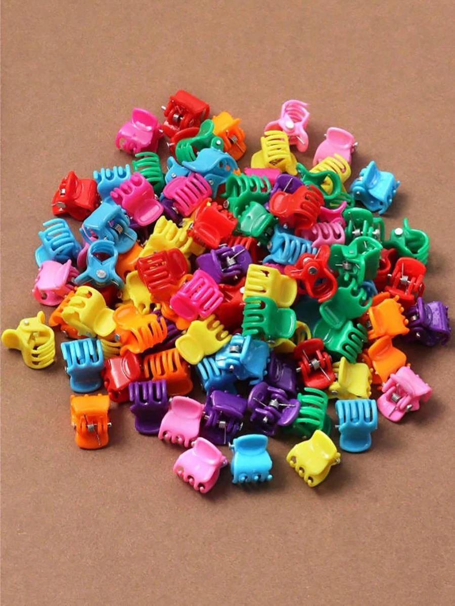 50pcs Colorful Mini Hair Claw Clips, Random Color Small Jaw Barrettes For Women, Cute Daily Hair Accessories - Multicolor - View 1