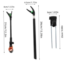 1pc Dual-Purpose Ground Spike/Rod Holder Fishing Rod Support Stand, Adjustable Aluminum Alloy Fishing Rod Holder, Outdoor Fishing Gear Accessory (Multiple Colors Available, Extends To 165cm) - Multicolor - View 4