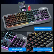 AULA Wired Anti-Ghosting Keyboard Mouse Headset Set 108-Key Computer Keyboard Suitable For PC Laptop Gaming Keyboard Mouse With RGB Lighting - View 11