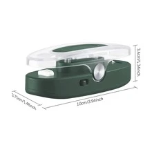 Lalayuan 1件迷你便攜式3合1 USB充電塑膠袋封口機，含充電線 - 墨綠色 - 查看 2