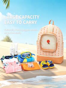 XD Tas Renang Anak Portabel, Desain Pemisah Kering-Basah, Tas Penyimpanan Pakaian, Motif Kartun Lucu, Unisex, Cocok untuk Aktivitas Luar Ruangan, Pantai, Kolam Renang, dan Olahraga. - MultiWarna - View 9