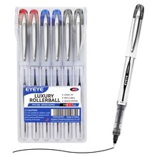 Luxury Rollerball Pen Set, 6 Pack, 0.7mm Fine Tip, Quick Dry Ink, Large Capacity Ink Pens, Smooth Writing For Note Taking, Journaling, Planner, Office Work,Meeting Notes,Calendar Marking And Daily Use, Back To School - Sets - View 12