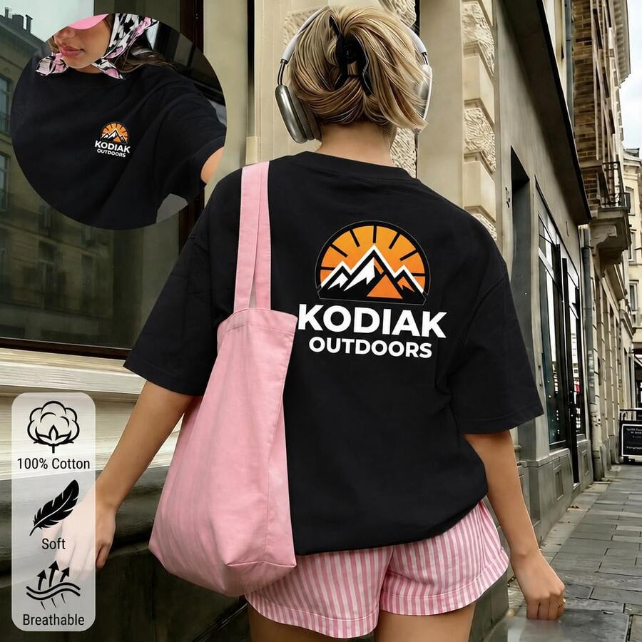 New Spring/Summer Arrival For Women: Elegant And Comfortable White Cotton Oversized T-Shirt With Ellesse Logo, Versatile For A Casual Urban Style - 黑色2 - 查看 1