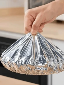 10/20/30/50pcs Reusable Aluminum Foil Food Wrap, Heat-Insulating Stretch Film, Durable & Heat-Resistant, Suitable For Fruits, Meals, Tableware, Insulated Food Containers, Reflective Surface, Heat-Resistant Cover Film - Multicolor - View 8