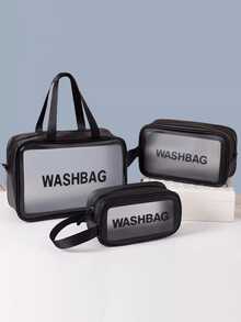 Sac de maquillage de voyage en PVC, sac de toilette multifonctionnel, sac de rangement pour bagages, sac de rangement pour pinceaux de maquillage, sac organisateur de cosmétiques, sac de maquillage à séparation sec et humide, essentiels de voyage pour les vacances d'été, boîte de rangement pour parfums, sac de données, sac de bagages, sac à main, sac pour sous-vêtements - A - Voir 2
