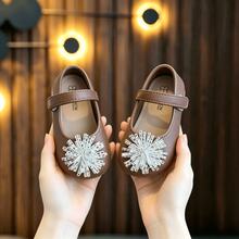Caweiny Princess Shoes For Girls, Cute All-Season School Style Flat Shoes, Soft Sole, Indoor And Outdoor Wear - Brown - View 5