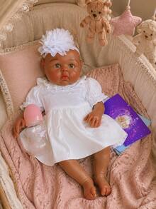 18 Inch Chocolate Skin Silicone Reborn Baby Girl Doll Handmade Baby Newborn Baby Doll Toy(Anatomically Accurate) - Silicone Doll - View 10