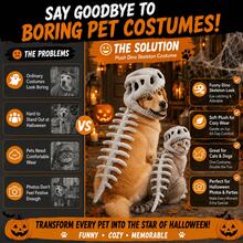 Dinosaur Skeleton Pet Costume, Soft Plush 3D Skull And Spine Halloween Costume For Dogs And Cats, Fun Pet Dress-Up Photo Prop, Suitable For Halloween Parties - Gray - View 3