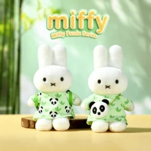 Cute Plush Panda & Miffy Rabbit Keychain Charm Kawaii Soft Stuffed Toy Bag Pendant Accessory - Multicolor - View 2