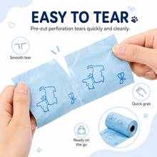 [4 Rolls]Portable Pet Waste Bags - Dog/Cat Poop Bags, Leak-Proof And Tear-Resistant, Suitable For Pet Cleaning And Outdoor Use - View 3