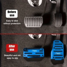 1 Set Penutup Pedal Otomatis Paduan Merah dengan Karet Anti Selip, Tahan Aus, Meningkatkan Keselamatan Berkendara, Cocok untuk Sebagian Besar Mobil Otomatis, SUV, dan ATV - A - View 2