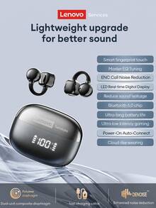 Lenovo 联想 RS119 时尚蓝牙耳机，LED 电量显示，高品质音效，适合日常音乐聆听；低延迟，畅享游戏体验；超长续航；佩戴舒适；小巧便携，兼容安卓、iOS、PC 系统，是馈赠佳品。 - 鐵灰色 - 查看 2