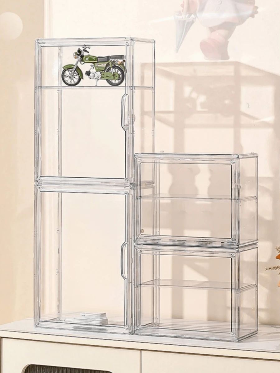 1pc Transparent Toy Figure Display Box, Cartoon Character Model Collection Storage Box, Dust-Proof Display Stand, Back To School
