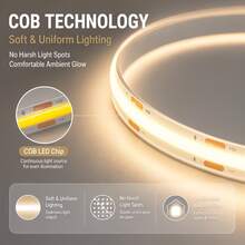 LQHZMYY 1pc LED Light Strip With Hand Sweep Sensor Switch, No Spot COB Flexible LED Light Strip, Gesture Wave Sensor Switch, No Touch Required, Warm White 3000K, Low Voltage 5V, USB Powered, Suitable For Cabinet, Wardrobe, Kitchen Lighting, Mirror, TV Background, Home Lighting, Space Main Image, Christmas Holiday Party Decoration - Warm white light - View 9