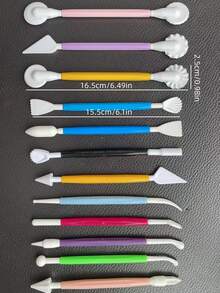 18/13/9/4Pcs Clay Sculpting Tools Set Double Ended Ball Stylus Silicone Tips,Pointed Tips Stainless Steel For Pottery Cake Decorating - Multicolor - View 3