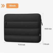 TECOOL 13.3-16 Inch Laptop Protective Sleeve, Soft Quilted Laptop Bag With Front Pocket, Portable Computer Bag Compatible With MacBook Pro Air, HP Laptops And Other Brand Laptops, Women's Office And Travel Computer Bag - View 17