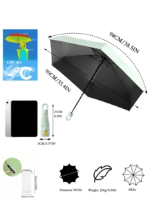 Women's 50% Off Mini Travel Umbrella, Compact And Lightweight, With Rotating Ring Handle, Portable Sun And Rain Umbrella, UV Protection, Sunproof And Waterproof, Essential Travel Accessory - A - View 11