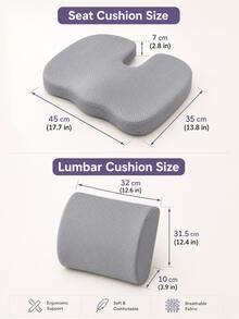 Minimalist Seat Cushion & Lumbar Support Set, Thickened U-Shaped Office Chair Back Cushion With Straps, Breathable Fabric Cover, Suitable For Office Chair, Computer Chair, Car Seat, Study, Home Office, Holiday, Holiday, Cyber Monday - Multicolor - View 4