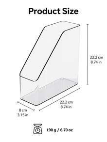 1pc/2pcs Transparent Desktop File Organizer, Acrylic Slant Book Stand, A4 Document Storage Holder, Multifunctional Desk Storage Rack, Hot Office Supplies, Stylish Desktop Decor, Book & Paper Storage Solution - Multiple Styles - View 6
