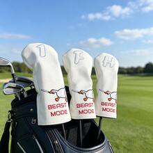 Cartoon White Goose Golf Club Headcover, Universal For Driver, Fairway Wood And Iron, PU Waterproof And Anti-Collision - White - View 5