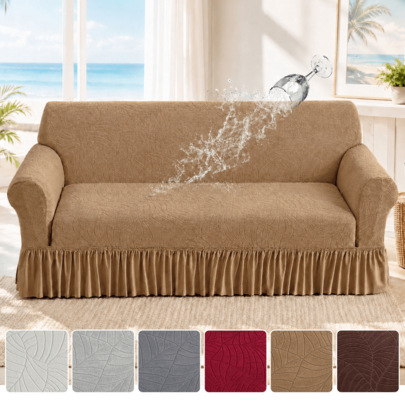 1 PIEZA Funda de sofá con estampado jacquard, cubierta elástica antiarrugas para sala de estar, funda protectora antiensuciamiento para mascotas, cubierta multiusos para decoración del hogar y cojín de sofá