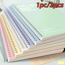 1件/2件 122頁 A5 螺旋筆記本，白色卡紙封面極簡硬殼，可撕頁，多色可選，適用於辦公、學習、日記，靈感封面設計，耐用裝訂，書寫順滑，辦公必需品學用品 - 彩色線圈本 - 查看 11